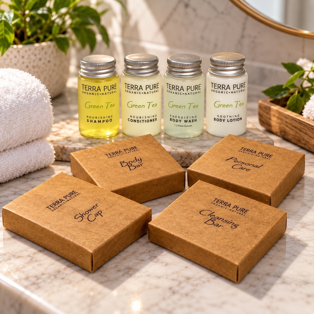 Terra Pure All-In-Kit 9in1 Travel Size Bath & Body Skincare Amenities Set New